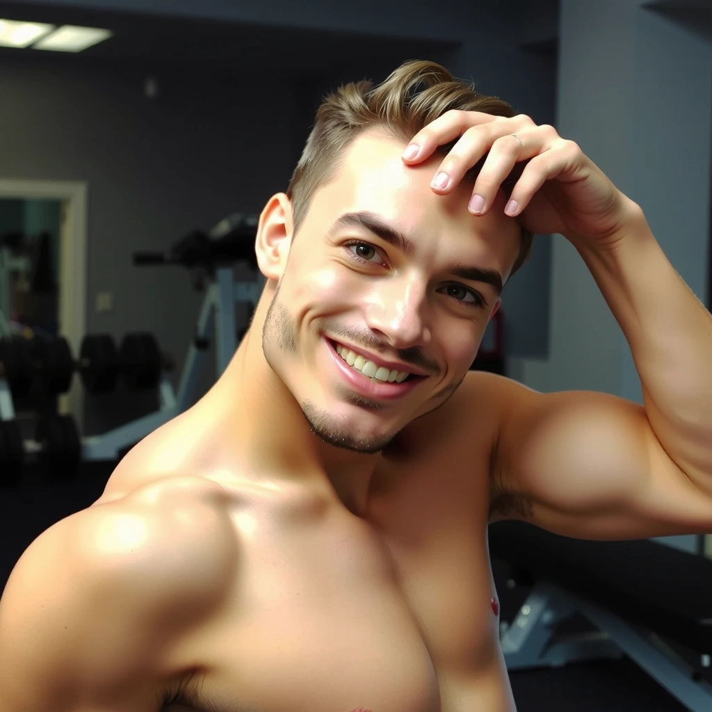 Młody mężczyzna po treningu